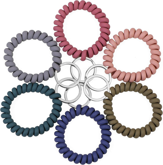 2PCS Stretchable Wristband Wristlet  Coil Keychain Wrist Key Chain
