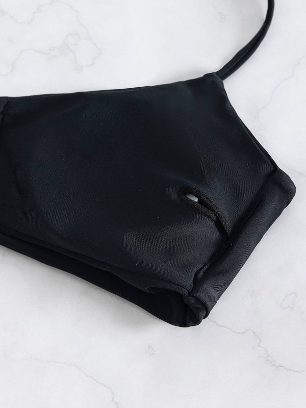 Fashionable Beachy Knit Ring Detail Bikini